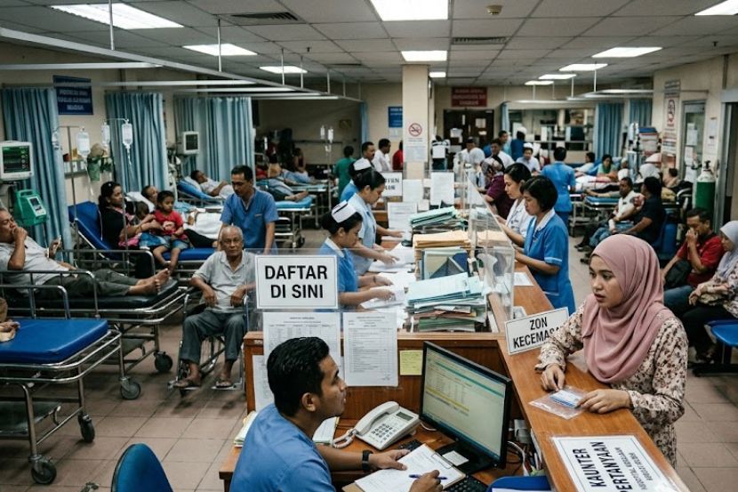 Hospital kerajaan bukan sahaja menjadi pilihan utama orang tempatan tetapi juga warga asing. -Gambar hiasan AI