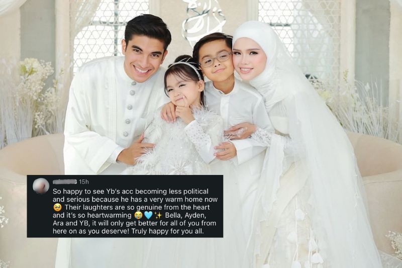 Netizen tumpang senang melihat kebahagiaan Bella (kanan) sekeluarga.