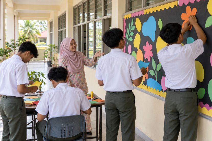 Penglibatan murid dalam aktiviti sekolah boleh meningkatkan keyakinan diri mereka. -Gambar hiasan AI