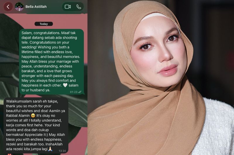 Puteri Sarah berkongsi perbualan mesej bersama Bella.