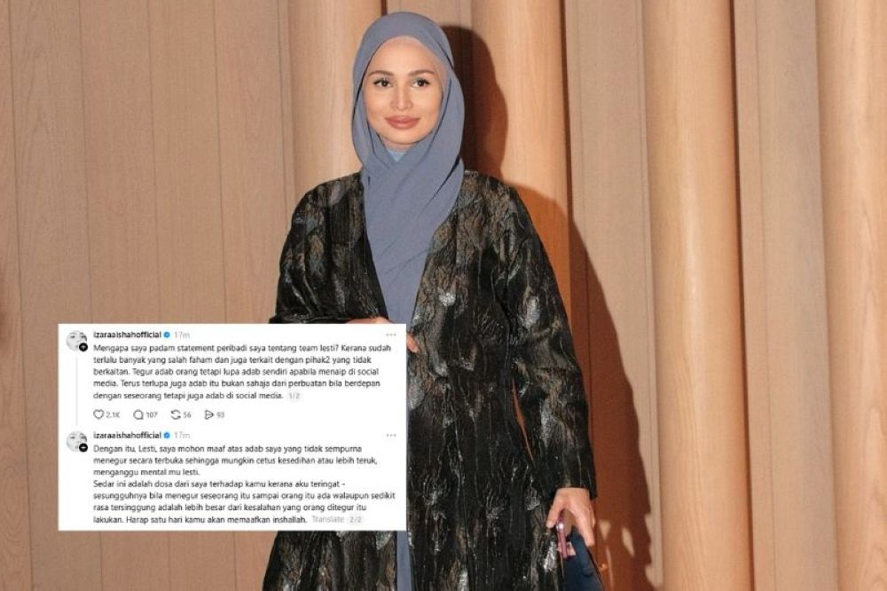 Izara sebelum ini memohon maaf secara terbuka kepada Lesti.