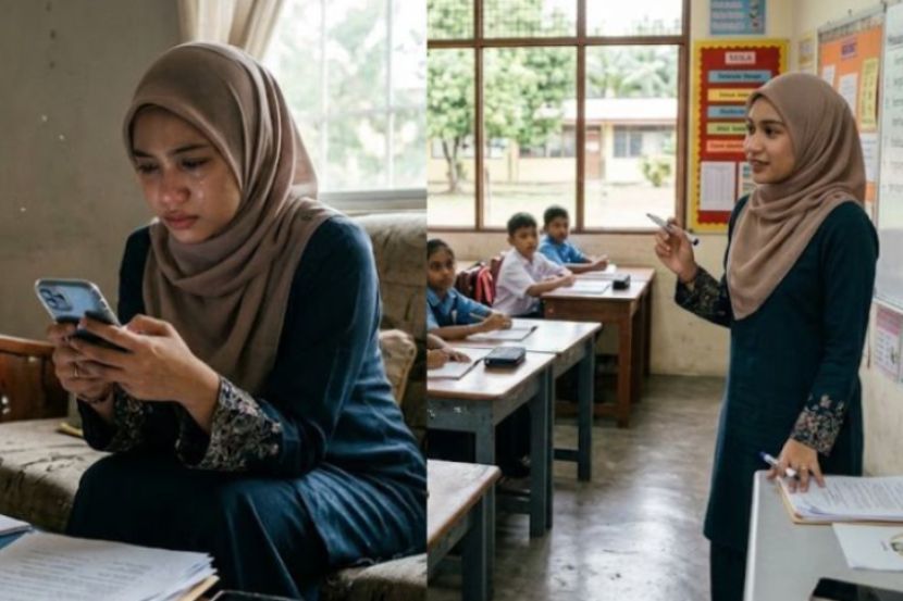 Banyak kenangan yang dipendam guru. -Gambar hiasan AI