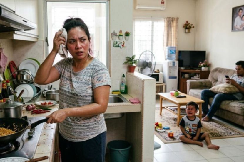 Ada suami selesa makan masakan isteri. -Gambar hiasan AI