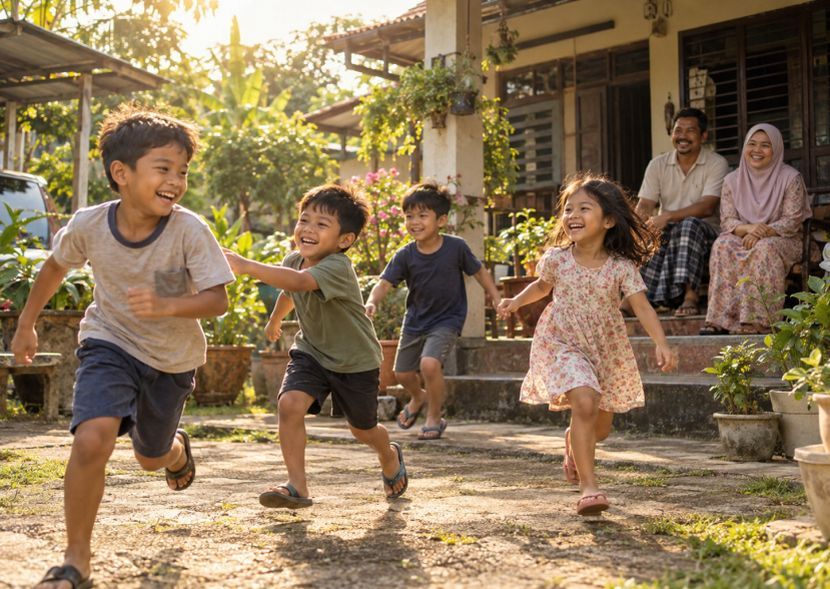 Ibu bapa merupakan insan paling bahagia apabila melihat anak-anaknya gembira. -Gambar hiasan AI
