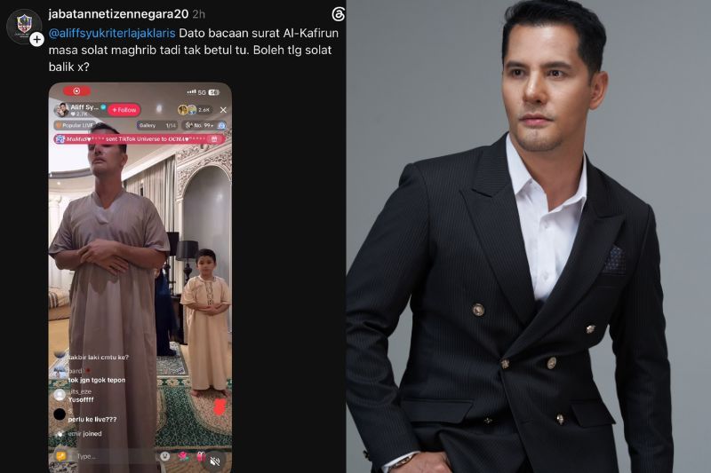 Netizen menegur bacaan surah oleh Aliff sewaktu mengimamkan solat jemaah.