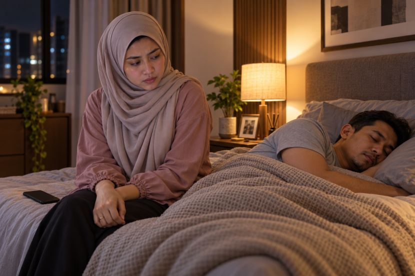 Suami isteri perlu saling berkomunikasi bagi mengatasi masalah dihadapi. -Gambar hiasan AI
